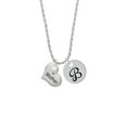 thumbnail image 2 of Delight Jewelry Silvertone Large ''Mother'' Heart with Clear Crystal Silvertone Script Initial Disc - B - Charm Necklace, 20"+3", 2 of 4