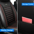 thumbnail image 6 of Car Seat Covers Fit for 2009-2014 Ford F150 Truck Front Seat Cushion PU Leather Black with Red Line, 6 of 8