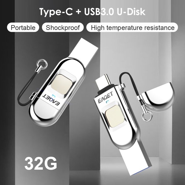 Unidad Flash USB con huella dactilar para EAGET FU68 cifrado de Likrtyny datos identifica con precisión la interfaz tipo C disco Flash USB de alta velocidad USB 30