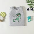 thumbnail image 5 of Otqutp Bodysuits for Toddler Beach Outfits Kids Boys Clothes Summer Outfits Dinosaur Vest T Shirt Tops Shorts Set, 5 of 9