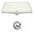 thumbnail image 1 of 20.75-in. W CSA Rectangle Bathroom Undermount Sink Set In Biscuit - Chrome Hardware AI-20525, 1 of 7