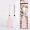 thumbnail image 2 of Jinsinto Electric milk frother / steamer with sturdy metal stem ideal for cappuccinos. Runs on AA batteries (pastel pink), 2 of 5