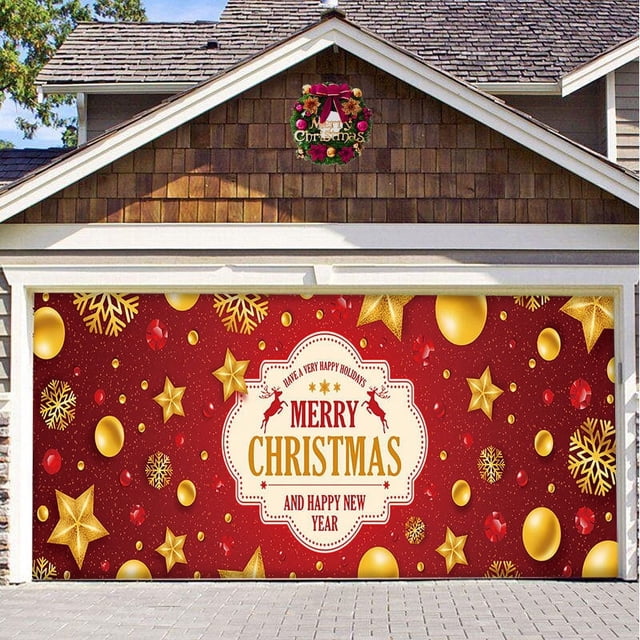 Fondo navideño de tela para colgar en el garaje, decoración de fiestas navideñas, pancarta de tela, tapiz a juego