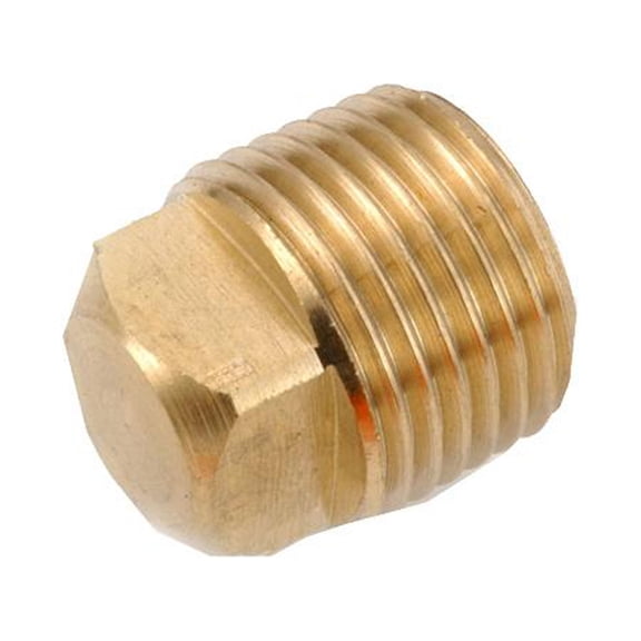 Anderson Metals 756109-06 Pipe Fitting, Square Head Plug, Lead Free Brass, 3/8 In. MPT - Quantity 10