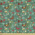 thumbnail image 2 of Nature Art Sofa Upholstery Fabric by the Yard, Colorful Elements Like Birds Flowers Leaves and Hearts Shapes in Retro Style, Decorative Fabric for DIY and Home Accents, Multicolor by Ambesonne, 2 of 5