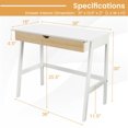 thumbnail image 2 of Demi Bonn Wooden Computer Desk with Drawer for Home Office Desk Study Writing Table, White, 2 of 9