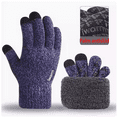 thumbnail image 3 of Jacenvly Winter Gloves Women Winter Knit Gloves Warm Full Men Women with Upgraded Screen -Slip Glove Fleece Lined, 3 of 8
