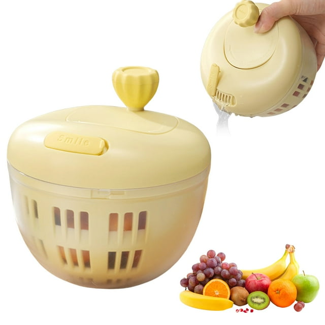 Cqxid Salad Dehydrator Under $10 Salad Extra Large 5.5 Capacity | Bowl With Ergonomic Push Button Mechanism Non Slip Base & Drain Basket Perfect For Washing Lettuce & Vegetables