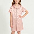 thumbnail image 6 of Bovxnpu Girls Boys Outfits Set Girls Summer Thin Ice Silk Short Sleeve Robe Gown Loungewear Tops, 6 of 8