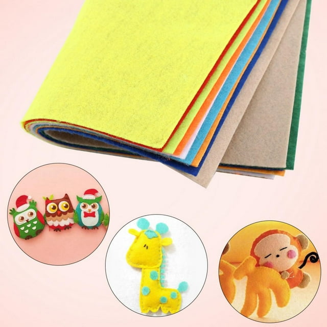 LAFGUR 10pcs Mixed Random Colors Nonwoven Fabric Square Felt Sheet For Sewing Craft DIY 20*30cm, Craft Felt, Colorful Felt