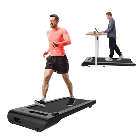 DWORDK Walking Pad Treadmill Under Desk-Under Desk Treadmill for Office Home 2 in 1 Desk Treadmill Space Saving with Treadmill Mat Remote Control LED Display
