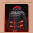 thumbnail image 4 of Minnieouse Chaqueta calefactora de invierno para mujer, chaquetas acolchadas con USB cálidas para mujer, termostato inteligente con capucha, ropa térmica, Abrigos y chamarras  Negro Rojo XL Minnieouse AP013479-02, 4 of 6