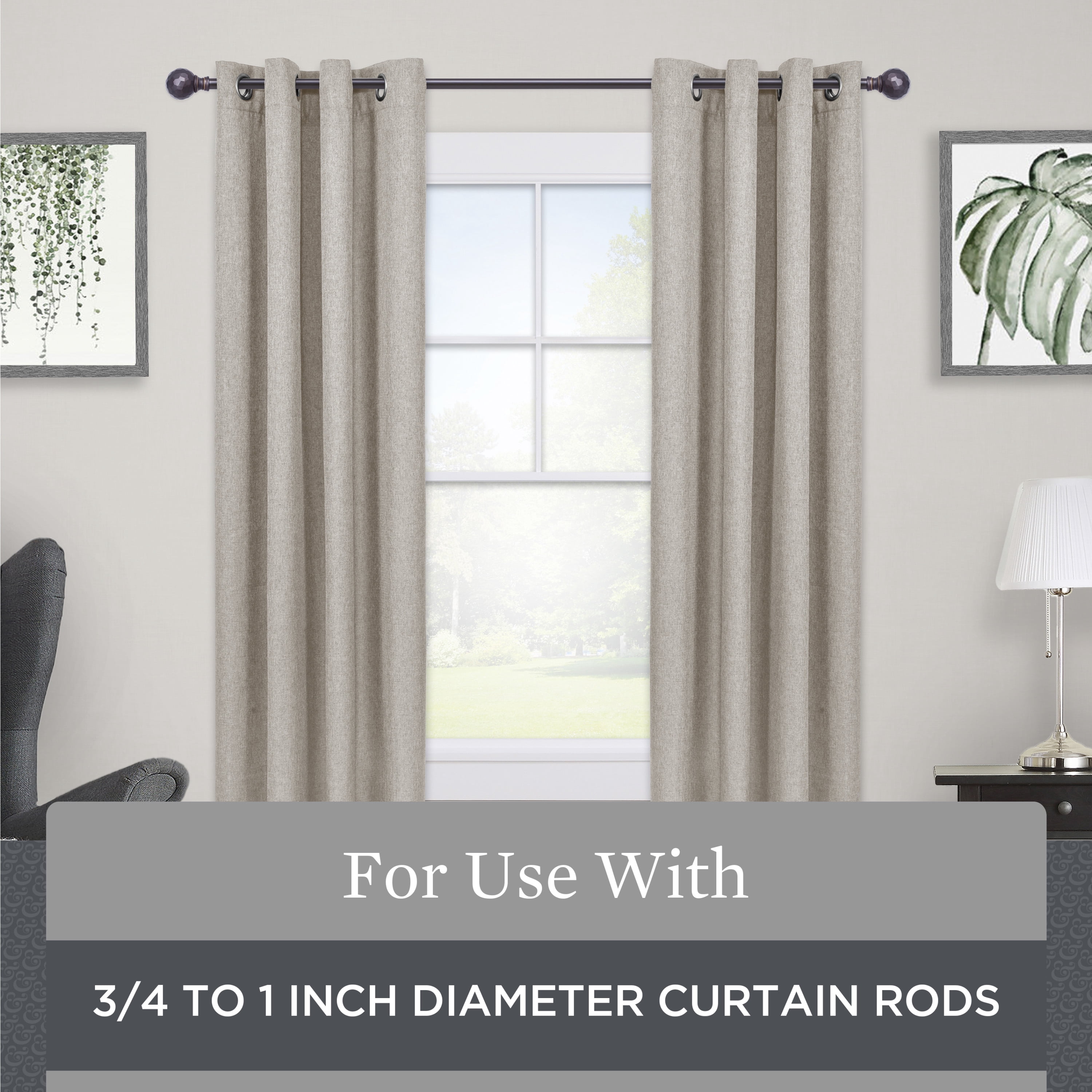 Better Homes & Gardens Plated Metal Adjustable Curtain Rod Brackets in Bronze, 3/4 to 1 Inch Diameter