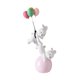 thumbnail image 3 of Figura de conejito con globo, adorno de conejito volador para mueble de TV de sala de estar Rosa, 3 of 9