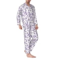 thumbnail image 2 of Lsque Lavender Flowers Pattern Long Sleeve Pajama Set for Men - Soft 2-Piece Sleepwear and Loungewear Set with Pockets, Comfy Nightwear-Medium, 2 of 7