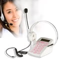 thumbnail image 2 of AGPtek Call Center Dialpad Headset Telephone with Tone Dial Key Pad White, 2 of 9