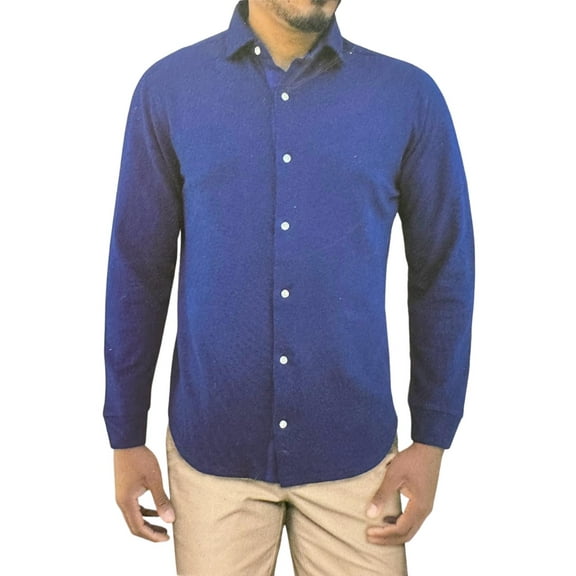 Tailorbyrd Men's Super Soft Comfort Button Down Shirt (Royal/Navy, XX-Large)