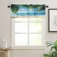 thumbnail image 3 of Summer Beach Coastal Valances for Windows Farmhouse Kitchen Curtains Valances Rod Pocket Valance Curtains for Kitchen Windows Palm Tree Sandy Vacation Window Valances for Bathroom Bedroom 42"x18", 3 of 6