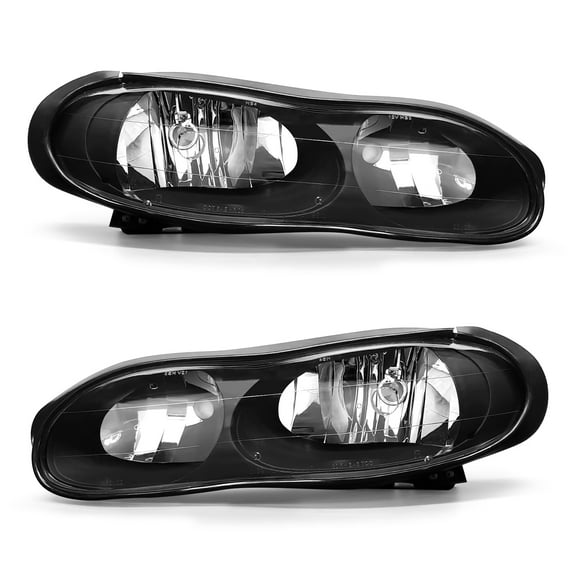 ADCARLIGHTS for 1998 1999 2000 2001 2002 Chevy Camaro Headlight Assembly Clear Lens Black Housing Clear Reflector Headlamp Replacement Left and Right