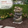 thumbnail image 3 of Alpine Corporation ZDQ104 LED Lights Stone Powder and Polyresin Cascading Rock Fountain, Brown, 3 of 12