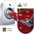 thumbnail image 4 of Red Snowflake Christmas Round Rug 3ft Washable Circle Entryway Rugs Non Slip White Snowflake Winter Area Rug Indoor Floor Carpet for Bedroom Kitchen Living Room Home Office Dining Room Nursery, 4 of 8