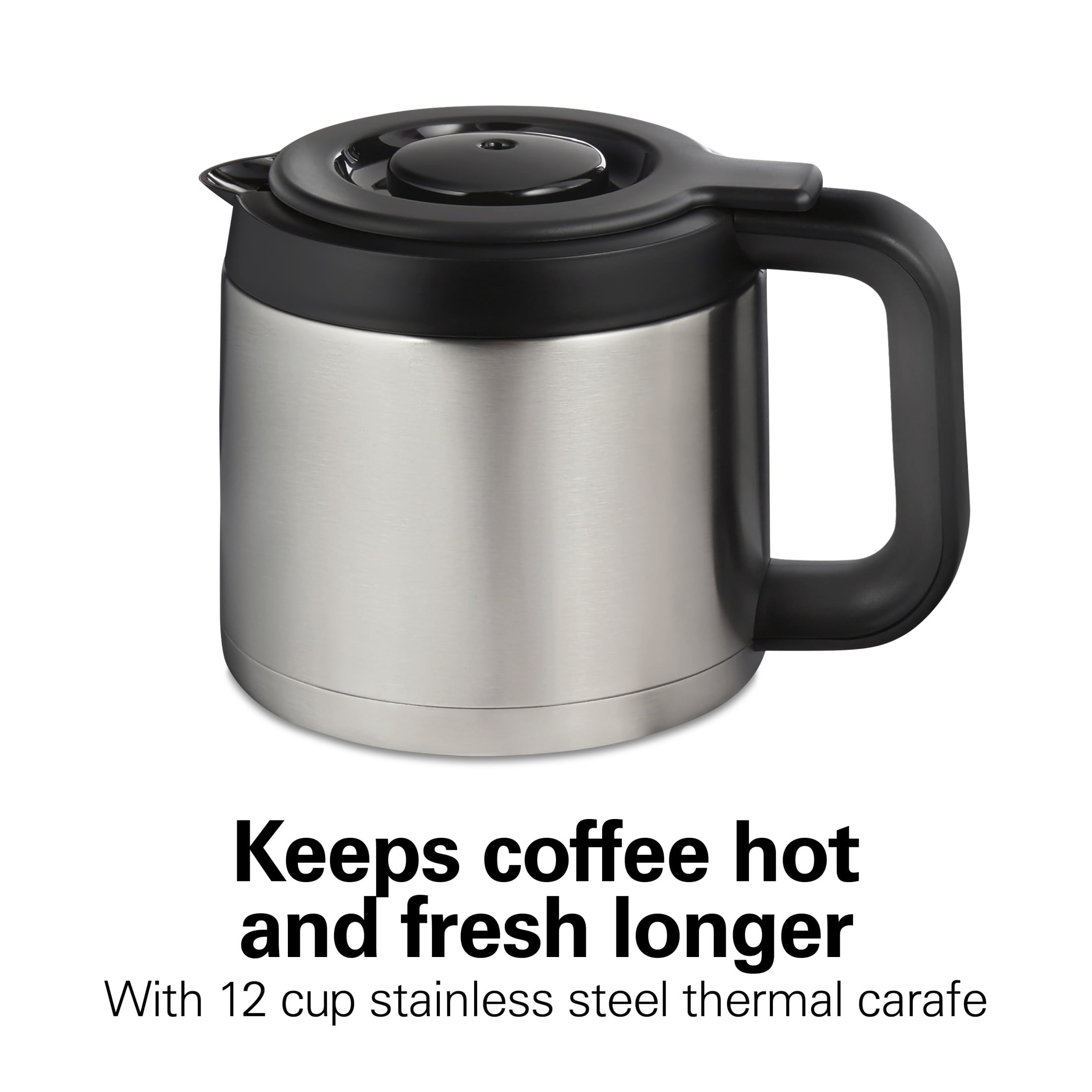 Hamilton Beach FlexBrew Coffee Maker, K Cup Pod Compatible Single Serve Coffee Maker & 12-Cup Coffee Pot, Thermal Carafe, Black