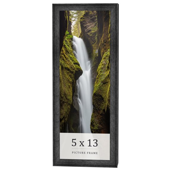 5x13 In Frame Black Real Wood Picture Frame Width 1.5 inches | Interior Frame Depth 0.5 inches |