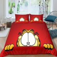 thumbnail image 2 of Houkig Print Duvet Cover Garfield Set With Anime Characters Two Pillow Cases Pattern Bedding Set Single/double Size For Kids Teens Double, 2 of 5