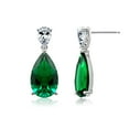 thumbnail image 4 of KIERA COUTURE Emerald Pear Drop Earring, 4 of 4