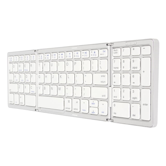 Universal Multi Device BT Keyboard, Triple Fold cordless Keyboard with Scissor Switch Keys, Concealed Structure Silent Keyboard for Tablet Phone