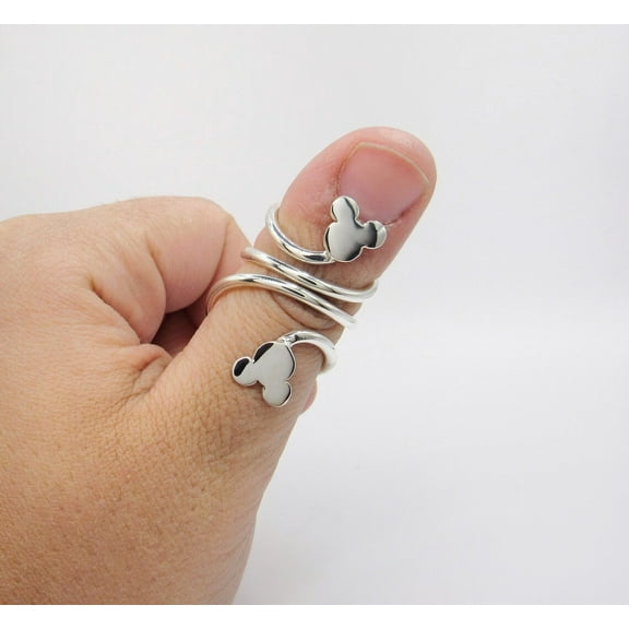 SS DESIGNS Sterling Silver Mouse Trigger Finger Splint Ring | Adjustable RA Wrap Around Mallet Finger Splint for PIP & DIP Joints | EDS, Arthritis, and Tendon Support Therapy Ring