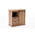 thumbnail image 2 of Benjara Rustic Wine Cabinet with Barn Door and 2 Drawers, Natural, 2 of 5