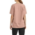 thumbnail image 4 of Summer Tops Hospital Scrubs for Women, Lightweight Scrub Top Shirt V-Neck Multi Pocket Side Slit Short Sleeve Work Casual Polyester Solid Color Pink M, 4 of 4