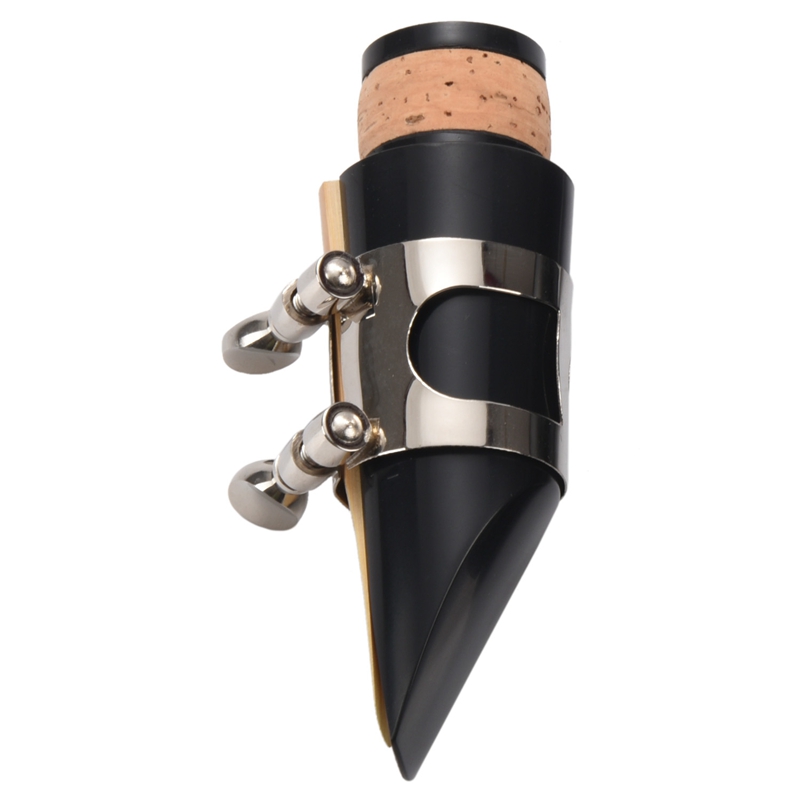 Black Plastic B Flat Mouthpiece & Cap Clamp Woodwind