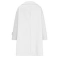 thumbnail image 4 of WCMZJ Women Winter Fall Single Breasted Pea Coat Bussiness Work Trend Coat Overcoat Long Sleeve Lapel Jacket Outerwear White XL, 4 of 5