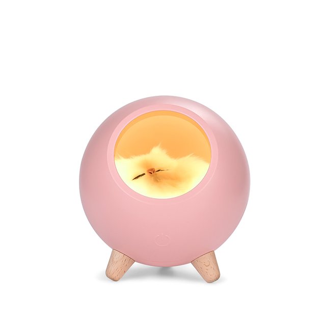 Mini Lámpara De Escritorio Para Niños Con Sensor Táctil De Dibujos Animados Y Carga Usb, Luz Ambiental Portátil Con Gato , Luz Nocturna Yuarrent HA024538-02