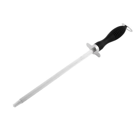 Sharpening Steel Black Handle - Unique Bargains Black Plastic Handle Steel Instruments Sharpening Honing Bar 31cm Length