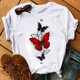 thumbnail image 4 of ICHUANYI Clearance Women's Fashion Casual Printing Round Neck Loose Short Sleeve T Shirt Pullover Tops(White, M) ICHUANYI WER2023080909202, 4 of 5