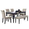 thumbnail image 2 of Urban Touch Dark Wash Wood Dining Table - 4 Chairs, Bench Room Style Table, Chairs &, 2 of 4