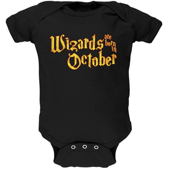 Wizards are born in October Soft Baby One Piece Black 0-3 M