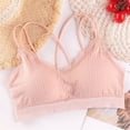 thumbnail image 2 of LRen Girls Training Bras 8-10 Years White Soft Comfortable Training Bra Girl Wireless Bralette Solid Color with Removable Padding Bras for Sports Yoga Cheer Athletic Bras, 2 of 8