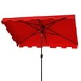 thumbnail image 4 of SAFAVIEH Zimmerman 6.5' X 10' Market Crank Patio Umbrella, Red/White, 4 of 6