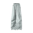 thumbnail image 3 of RUTAYY Women's Cargo Pants Baggy Solid Color with Zipper Pocket Casual Daily Wear Comfortable Breathable Travel Vacation Trousers, 3 of 4