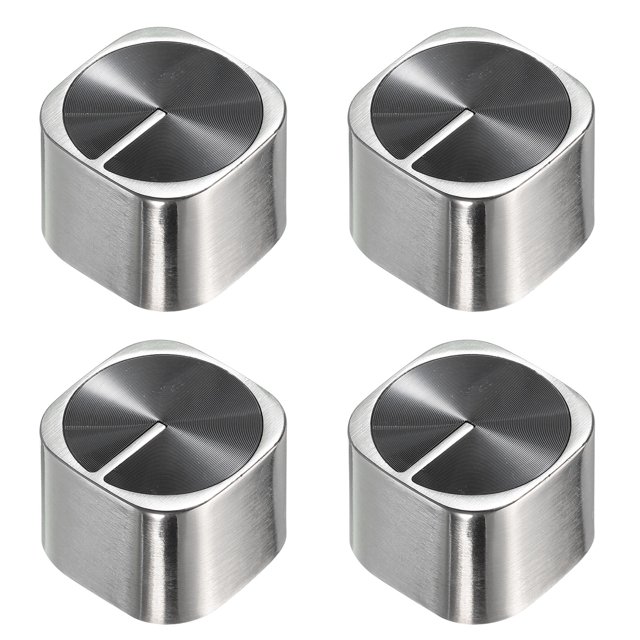 Estufa Perilla Reemplazo 37mm x 37mm x 27mm 0 Grados Cubierta Perilla Quemador Control Perillas Reemplazo para Estufa Horno Plata Negro Paquete de 4 Unique Bargains perillas de rango de reemplazo