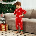 thumbnail image 4 of Matching Christmas Pajamas for Family Cute Reindeer Print One-piece Pajamas Xmas Hooded Sleepwear Nightwear, 4 of 7