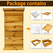 PRIJESSE 5-Layer Bee Hive for Beekeeping - 2 Deep & 3 Medium Boxes with Beeswax Coating, Ventilated Metal Roof (Frames Sold Separately)