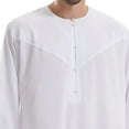 thumbnail image 6 of JUUYY Thobe for Men Button down Caftans Big and Tall Thobe with Pocket White XXL, 6 of 9