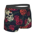 thumbnail image 3 of Balery Roses Skulls Men's Boxer Briefs, Soft and Breathable Cotton Underwear with nylon Waistband-XX-Large, 3 of 9