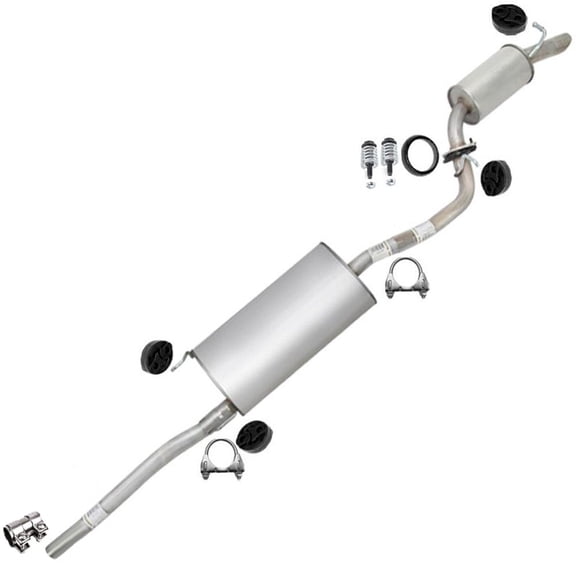 Northeastern Exhaust Muffler Assembly & Resonator Pipe with Hangers Fits 2004-2006 Lexus RX330 3.3L & 2007-2009 Lexus RX350 3.5L - Direct Fit | Stainless Steel System Kit