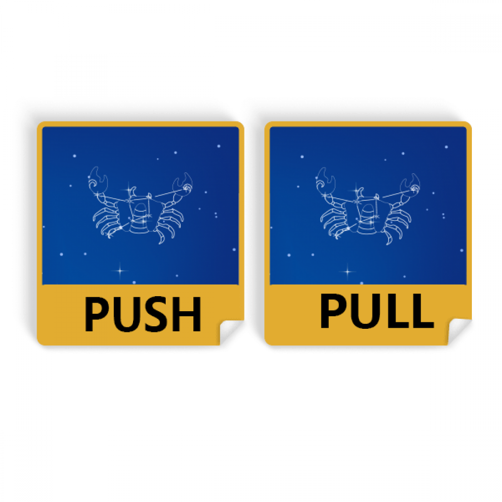 Star Universe Cancer Constellation Push Pull Door Sign Vinyl Stickers
